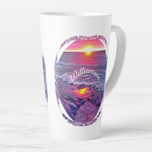 Tasse Latte Malecon Sunset 0911 (Angle droit)