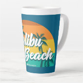 Tasse Latte Malibu Beach Californie (Angle droit)