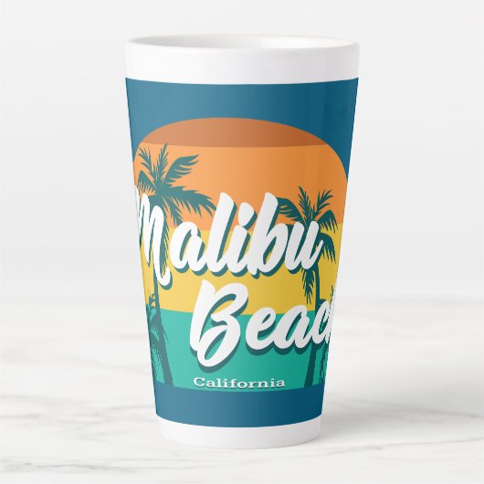 Tasse Latte Malibu Beach Californie (Devant)