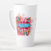 Tasse Latte MAMA 3D Cracked Wall Design avec des fleurs vibran (Angle gauche)