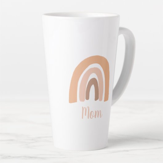 Tasse Latte Maman Boho Terracotta Arc-en-ciel (Angle droit)