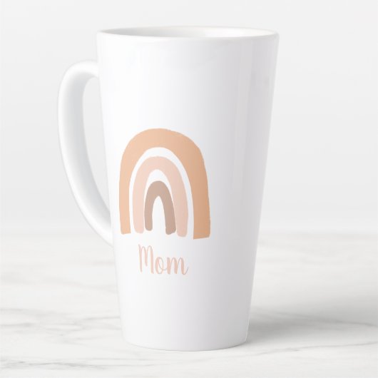 Tasse Latte Maman Boho Terracotta Arc-en-ciel (Angle gauche)