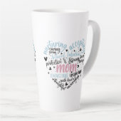 Tasse Latte Maman Coeur Aimant Soigner Doux Doux (Angle droit)