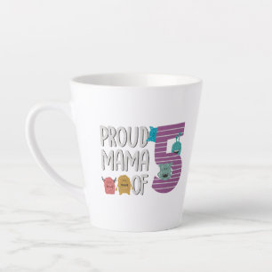 Tasse Latte Maman fière de cinq enfants