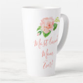 Tasse Latte Maman la plus aimée jamais jolie Rose (Angle droit)