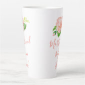 Tasse Latte Maman la plus aimée jamais jolie Rose (Devant)