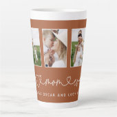 Tasse Latte Maman mignonne script moderne multi photo cadeau l (Devant)