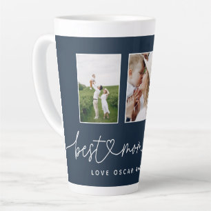 Tasse Latte Maman mignonne script moderne multi photo cadeau l