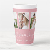 Tasse Latte Maman mignonne script moderne multi photo cadeau l (Devant)