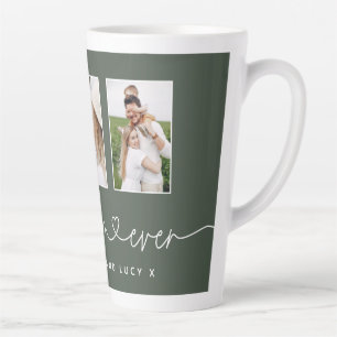 Tasse Latte Maman mignonne script moderne multi photo cadeau l