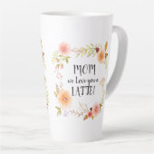 Tasse Latte Maman t'aime Fleur d'aquarelle du LATTE (Angle droit)