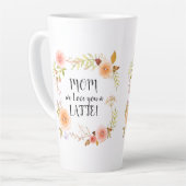 Tasse Latte Maman t'aime Fleur d'aquarelle du LATTE (Angle gauche)