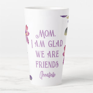 Tasse Latte Maman Violet "Content que nous soyons amis" Latte 