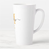 Tasse Latte Mamaw Élégant Script Monogramme Jaune Soleil  (Droite)