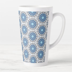 Tasse Latte Mandala Bleu