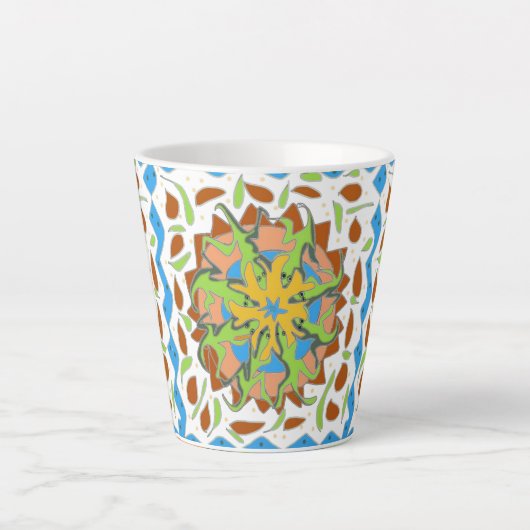 Tasse Latte Mandala de lézard (Devant)