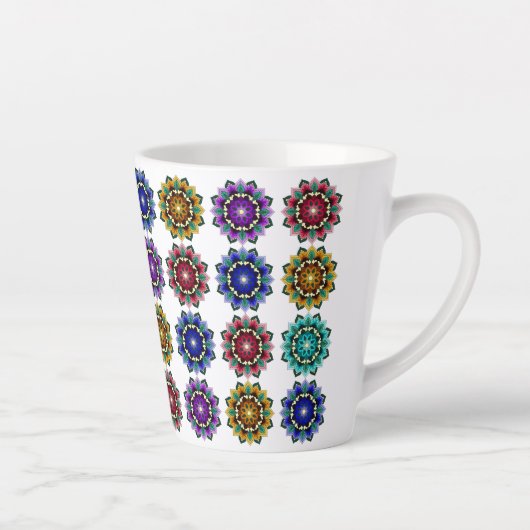 Tasse Latte Mandala en différentes couleurs (Droite)