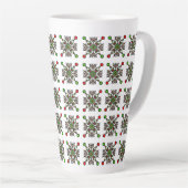 Tasse Latte Mandala flocon de neige de Noël (Angle droit)