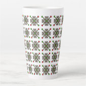 Tasse Latte Mandala flocon de neige de Noël (Devant)