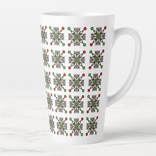 Tasse Latte Mandala flocon de neige de Noël (Droite)
