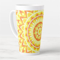 Mandala Jaune Soleil Clair Motif Bohème Heureux