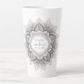 Tasse Latte Mandala Lace Mariage Neutrals ID478 (Devant)
