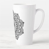Tasse Latte Mandala noir sur fond blanc (Droite)