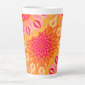Tasse Latte Mandala superposé orange rose jaune (Devant)