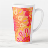 Tasse Latte Mandala superposé orange rose jaune (Droite)