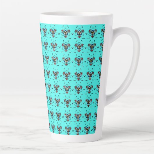 Tasse Latte Mandala Zen Turquoise (Droite)