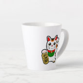 Tasse Latte Maneki Neko : Lucky Cat japonais (Angle droit)