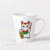 Tasse Latte Maneki Neko : Lucky Cat japonais (Droite)