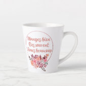Tasse Latte Mangez Bien Riez Souvent Aimez Beaucoup Français (Droite)