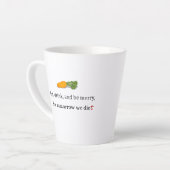 Tasse Latte "Mangez, buvez et soyez Joyeux, pour demain nous m (Angle gauche)