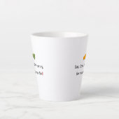Tasse Latte "Mangez, buvez et soyez Joyeux, pour demain nous m (Devant)