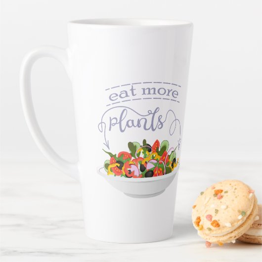 Tasse Latte Mangez plus de plantes frais motivation salade let (En situation)