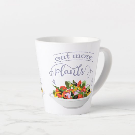 Tasse Latte Mangez plus de plantes frais motivation salade let (Angle droit)