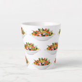 Tasse Latte Mangez plus de plantes frais motivation salade let (Devant)