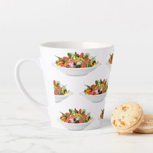 Tasse Latte Mangez plus de plantes frais motivation salade let (En situation)