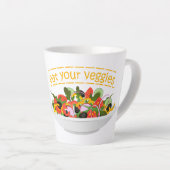 Tasse Latte Mangez vos Légumes Citer salade fraîche mélange bo (Angle droit)