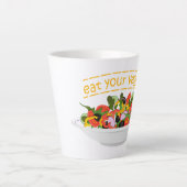 Tasse Latte Mangez vos Légumes Citer salade fraîche mélange bo (Devant)