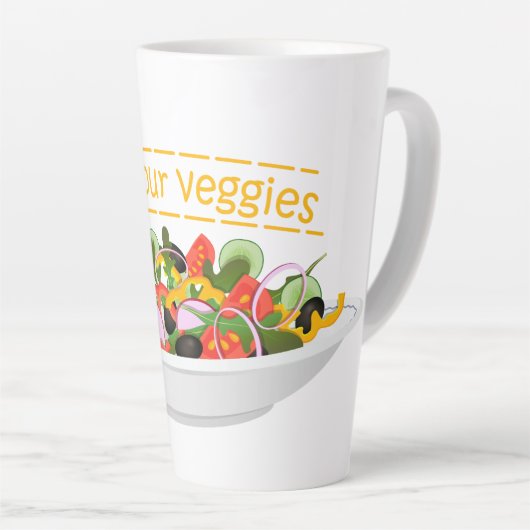 Tasse Latte Mangez vos Légumes Citer salade fraîche mélange bo (Angle droit)