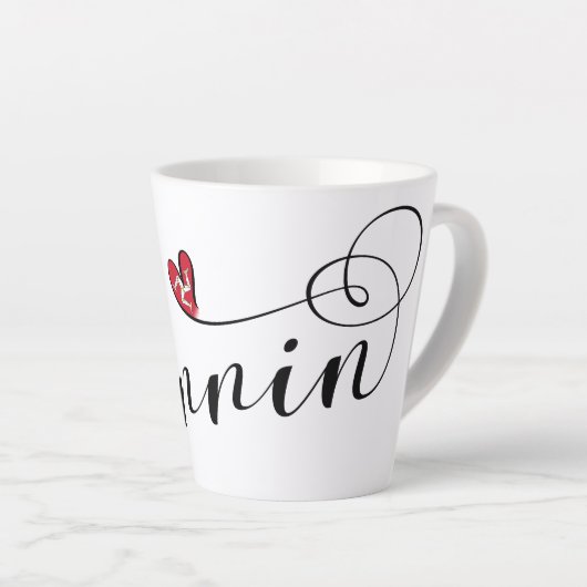 Tasse Latte Mannin, Isle of Man Drapeau Heart, Manx (Angle droit)