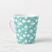 Tasse Latte Manta Rays et Stingrays Motif sur Aqua Blue (Angle gauche)