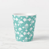 Tasse Latte Manta Rays et Stingrays Motif sur Aqua Blue (Devant)
