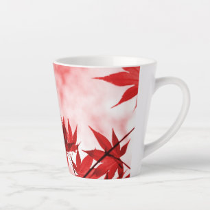 Tasse Latte Maple Trees Design Feuille