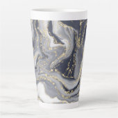 Tasse Latte Marbled Gray, White and Gold (Devant)