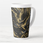 Tasse Latte Marbre Abstrait Or et Noir de Luxe  (Angle droit)