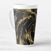 Tasse Latte Marbre Abstrait Or et Noir de Luxe  (Angle gauche)