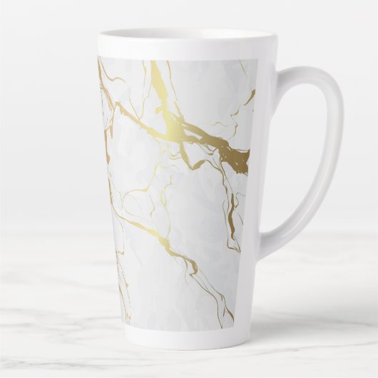 Tasse Latte Marbre blanc Avec Or (Droite)